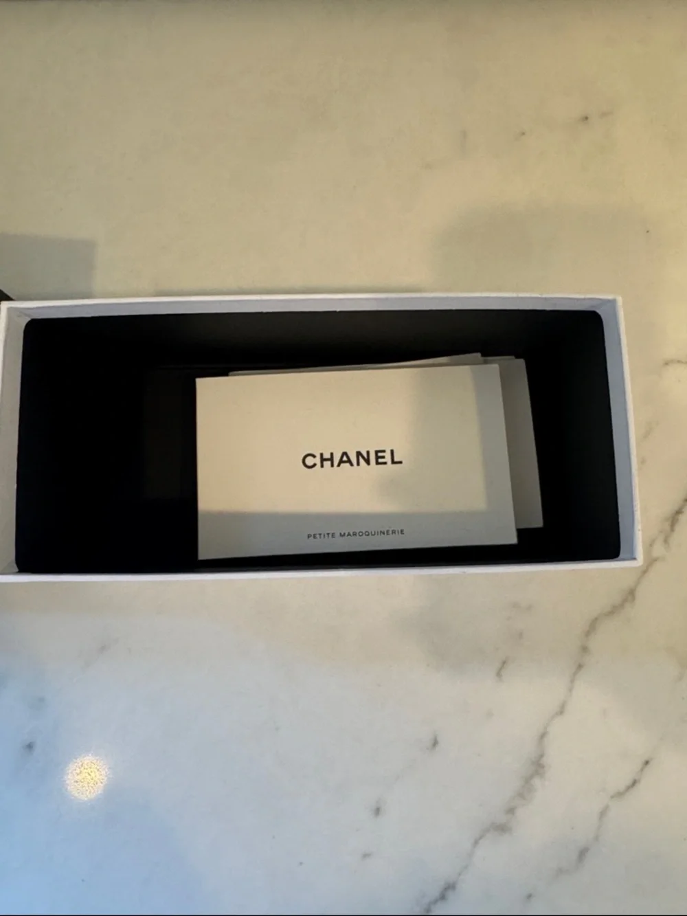 CHANEL Black and White Branded Box with Booklets 7x3x3